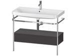 Duravit Happy D.2 Plus Möbelwaschtisch-Kombination HP4843O8080 97,5 x 49 cm, 1 Hahnloch, graphit supermatt, mit Metallkonsole