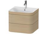 Duravit Happy D.2 Plus Möbelwaschtisch-Unterschrank HP4635O7171 57,5 x 49 cm, 1 Hahnloch, mediterrane Eiche, 2 Schubkästen