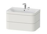 Duravit Happy D.2 Plus Möbelwaschtisch-Unterschrank HP4637E3939 77,5 x 49 cm, 2 Hahnlöcher, nordic weiß seidenmatt, 2 Schubkästen