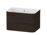 Duravit Happy D.2 Plus Möbelwaschtisch-Unterschrank HP4637N6969 77,5 x 49 cm, ohne Hahnloch, nussbaum gebürstet, 2 Schubkästen