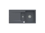 Villeroy und Boch Siluet Flächenbündige Spüle 33372Fi4 mit Ablaufgarnitur und Excenterbetätigung, Graphit