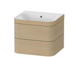 Duravit Happy D.2 Plus Möbelwaschtisch-Unterschrank HP4635N7171 57,5 x 49 cm, ohne Hahnloch, mediterrane Eiche, 2 Schubkästen