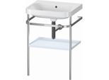 Duravit Happy D.2 Plus Möbelwaschtisch-Kombination HP4835N9797 57,5 x 49 cm, ohne Hahnloch, lichtblau seidenmatt, mit Metallkonsole
