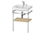 Duravit Happy D.2 Plus Möbelwaschtisch-Kombination HP4835E7171 57,5 x 49 cm, 2 Hahnlöcher, mediterrane Eiche, mit Metallkonsole