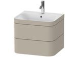 Duravit Happy D.2 Plus Möbelwaschtisch-Unterschrank HP4635O6060 57,5 x 49 cm, 1 Hahnloch, taupe seidenmatt, 2 Schubkästen