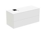 Ideal Standard Conca Waschtisch-Unterschrank T3944Y1 mit Ausschnitt, 2 Auszüge, 120x50,5x55 cm, rechts/links, Weiß matt lackiert