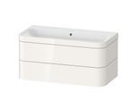Duravit Happy D.2 Plus Möbelwaschtisch-Unterschrank HP4638N2222 97,5 x 49 cm, ohne Hahnloch, weiß hochglanz, 2 Schubkästen