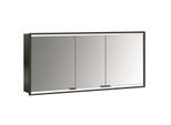 Emco prime Unterputz-Lichtspiegelschrank 949713563 1400x730mm, 3-türig, schwarz/spiegel