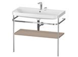 Duravit Happy D.2 Plus Möbelwaschtisch-Kombination HP4838E7575 97,5 x 49 cm, 2 Hahnlöcher, leinen, mit Metallkonsole