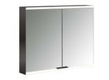 Emco prime Aufputz-Lichtspiegelschrank 949713524 800x700mm, 2-türig, schwarz/spiegel