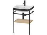 Duravit Happy D.2 Plus Möbelwaschtisch-Kombination HP4735O7171 57,5 x 49 cm, 1 Hahnloch, mediterrane Eiche, mit Metallkonsole