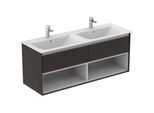 Ideal Standard Connect Air Waschtischunterschrank E0831VY, braun matt/weiss matt, 2 Auszüge