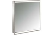 Emco prime Unterputz-Lichtspiegelschrank 949706232 600x730mm, 1 Tür, Anschlag rechts, aluminium/spiegel