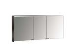 Emco prime Aufputz-Lichtspiegelschrank 949713549 1400x700mm, 3-türig, schwarz/spiegel