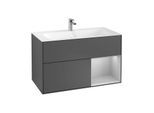 Villeroy und Boch Finion Waschtischunterschrank F040GJGK 99,6x59,1x49,8cm, Regal rechts Light grey matt, Anthracite matt