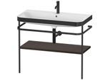 Duravit Happy D.2 Plus Möbelwaschtisch-Kombination HP4738O6969 97,5 x 49 cm, 1 Hahnloch, nussbaum gebürstet, mit Metallkonsole