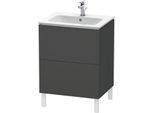 Duravit L-Cube Waschtisch-Unterschrank LC662504949 62 x 48,1 cm, graphit matt, 2 Auszüge, stehend