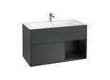 Villeroy und Boch Finion Waschtischunterschrank F040PDHG 99,6x59,1x49,8cm, Regal rechts Black matt lacquer, Midnight Blue Matt Lacquer