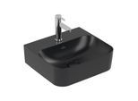 Villeroy und Boch Finion Handwaschbecken 436443R7 43x39cm, 1 Hahnloch, ohne Überlauf, pure black C+