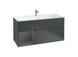 Villeroy und Boch Finion Waschtischunterschrank F060GKHG 119,6x59,1cm, Regal links Anthracite matt, Midnight Blue Matt Lacquer
