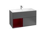 Villeroy und Boch Finion Waschtischunterschrank F030HBGK 99,6x59,1x49,8cm, Regal links Peony, Anthracite matt