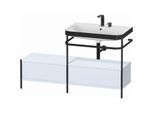 Duravit Happy D.2 Plus Möbelwaschtisch-Kombination HP4757E9797 140x49cm, mit Metallkonsole, 2 Hahnlöcher, lichtblau seidenmatt