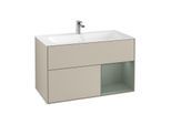 Villeroy und Boch Finion Waschtischunterschrank F040GMHH 99,6x59,1x49,8cm, Regal rechts Olive Matt Lacquer, Sand Matt Lacquer