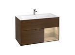 Villeroy und Boch Finion Waschtischunterschrank F040PCGN 99,6x59,1x49,8cm, Regal rechts Oak Veneer, Walnut veneer