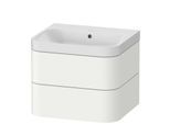 Duravit Happy D.2 Plus Möbelwaschtisch HP4345N3636 57,5 x 49 cm, ohne Hahnloch, weiß seidenmatt, 2 Schubkästen