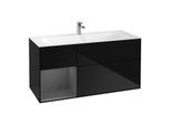 Villeroy und Boch Finion Waschtischunterschrank G060GKPH 119,6x59,1cm, Emotion, Regal links Anthracite matt, Glossy Black Lacquer
