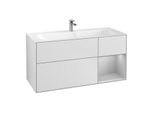 Villeroy und Boch Finion Waschtischunterschrank G070GJMT 119,6x59,1cm, Emotion, Regal rechts Light grey matt, White matt lacquer