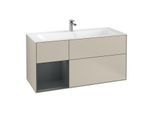 Villeroy und Boch Finion Waschtischunterschrank G060HGHH 119,6x59,1cm, Emotion, Regal links Midnight Blue Matt Lacquer, Sand Matt Lacquer