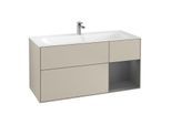 Villeroy und Boch Finion Waschtischunterschrank G070GKHH 119,6x59,1cm, Emotion, Regal rechts Anthracite matt, Sand Matt Lacquer