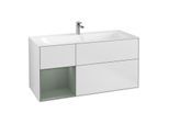 Villeroy und Boch Finion Waschtischunterschrank G060GMMT 119,6x59,1cm, Emotion, Regal links Olive Matt Lacquer, White matt lacquer