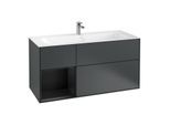 Villeroy und Boch Finion Waschtischunterschrank F060PDHG 119,6x59,1cm, Regal links Black matt lacquer, Midnight Blue Matt Lacquer