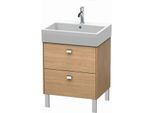 Duravit Brioso Waschtischunterbau BR443301052 584x459mm, Europ. Eiche, 2 Auszüge, Griff Chrom