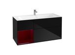 Villeroy und Boch Finion Waschtischunterschrank G060HBPH 119,6x59,1cm, Emotion, Regal links Peony, Glossy Black Lacquer