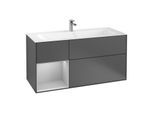 Villeroy und Boch Finion Waschtischunterschrank G060GJGK 119,6x59,1cm, Emotion, Regal links Light grey matt, Anthracite matt