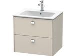 Duravit Brioso Waschtischunterbau BR410101091 620x553 mm, Taupe, 2 Auszüge, Griff Chrom