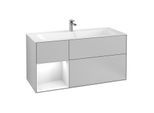 Villeroy und Boch Finion Waschtischunterschrank G060GFGJ 119,6x59,1cm, Emotion, Regal links Glossy white lacquer, Light grey matt