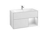 Villeroy und Boch Finion Waschtischunterschrank G040MTMT 99,6x59,1cm, Emotion, Regal rechts White matt lacquer, White matt lacquer