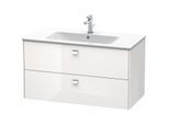 Duravit Brioso Waschtischunterschrank BR410301022 1020x553 mm Weiß Hochglanz, 2 Auszüge, Griff Chrom