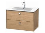 Duravit Brioso Waschtischunterbau BR410201052 820x553, Europäische Eiche, 2 Auszüge, Griff Chrom