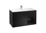 Villeroy und Boch Finion Waschtischunterschrank G040PHPD 99,6x59,1cm, Emotion, Regal rechts Glossy Black Lacquer, Black matt lacquer