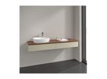 Villeroy und Boch Antao Waschtisch-Unterschrank K15152HJ 160x19x50cm, Hahnlochbohrung, Waschbeckenplattenfarbe warm walnut, silk grey matt lacquer