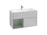 Villeroy und Boch Finion Waschtischunterschrank G030GMGJ 99,6x59,1cm, Wandbeleuchtung, Regal links Olive Matt Lacquer, Light grey matt