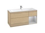 Villeroy und Boch Finion Waschtischunterschrank G070GJPC 119,6x59,1cm, Emotion, Regal rechts Light grey matt, Oak Veneer