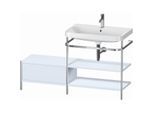 Duravit Happy D.2 Plus Möbelwaschtisch-Kombination HP4847O9797 140 x 49 cm, 1 Hahnloch, lichtblau seidenmatt, mit Metallkonsole