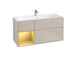 Villeroy und Boch Finion Waschtischunterschrank G060HFHH 119,6x59,1cm, Emotion, Regal links Gold matt, Sand Matt Lacquer