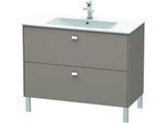 Duravit Brioso Waschtischunterbau BR440301043 1020x479mm, Basalt Matt, 2 Auszüge, Griff Chrom